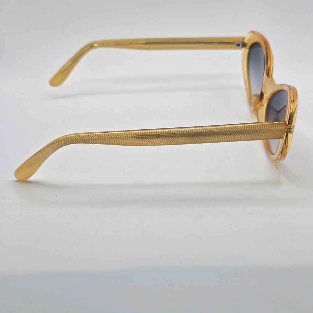 Vintage Jean Lafont Paris Gold Frame Sunglasses Blue Lenses - Picture 6 of 8